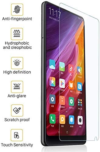 Xiaomi Mi Mix 2 Ibywind Screen Protector [Pack of 2] 9H Tempered Glass Protector with Back Carbon Fiber Skin Protector,Including Easy Install Kit