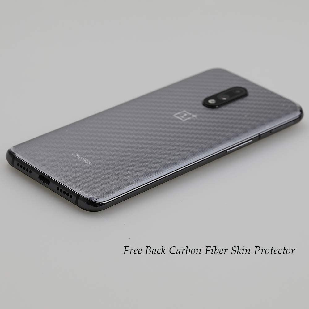 OnePlus 7 Ibywind Screen Protector [Pack of 2] with Camera Lens Protector,Back Carbon Fiber Skin Protector,Including Easy Install Kit