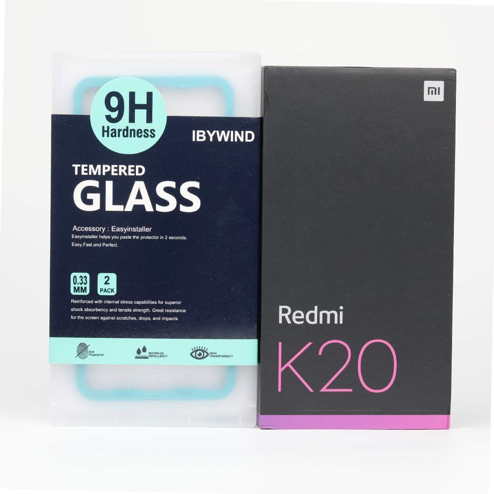 Xiaomi Mi 9T / Mi 9T Pro/Redmi K20 / Redmi K20 Pro Ibywind Screen Protector [Pack of 2] with Camera Lens Tempered Glass Protector,Back Carbon Fiber Skin Protector,Including Easy Install Kit