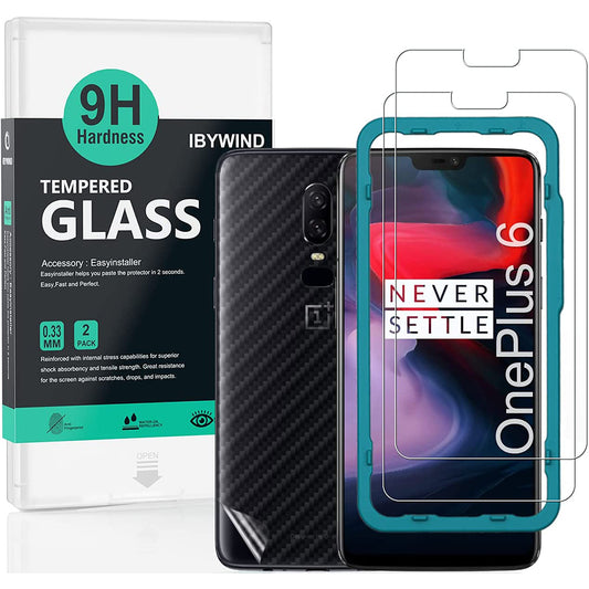 OnePlus 6 Ibywind Screen Protector [Pack of 2] Premium 9H Tempered Glass Screen Protectors with Easy Install Kit-Transparent