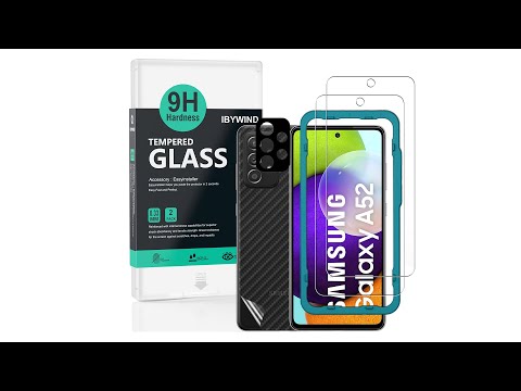 Samsung Galaxy A52s 5G/A52 5G/4G Ibywind Screen Protector [Pack of 2] with Metal Camera Lens Protector,Back Carbon Fiber Skin Protector,Including Easy Install Kit
