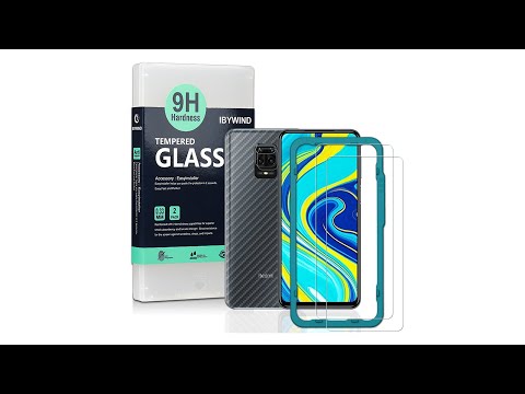 Redmi Note 9S/9 Pro/9 Pro Max Ibywind Screen Protector [Pack of 2] with Camera Lens Protector,Back Carbon Fiber Skin Protector,Including Easy Install Kit