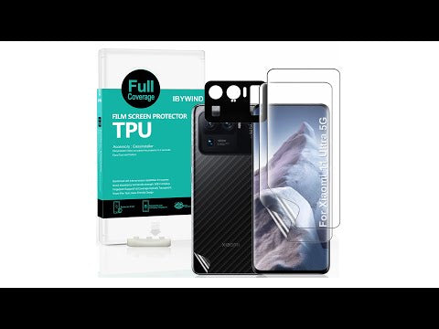 Xiaomi Mi 11 Ultra 5G Ibywind Screen Protector [Pack of 2][Camera Lens Protector(Metal Material)][Back Carbon Fiber Film Protector][In-Display Fingerprint Support][Bubble Free]